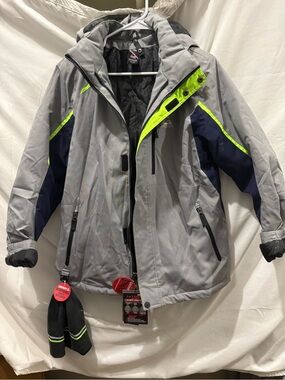 Gerry Gray & Navy 3 in 1 System Jacket with Reversible Beanie -Size Boys 14/16